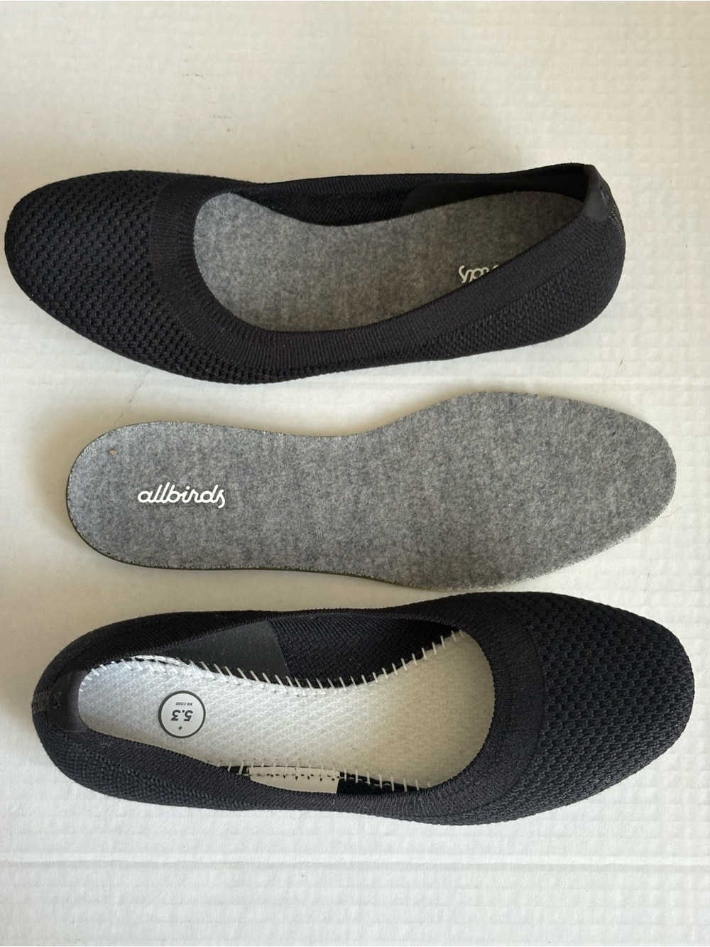 allbirds Black Mesh Knit Ballet Flats - Women's Slip-On Ballet Shoes Sz 7.5 - Picture 6 of 10